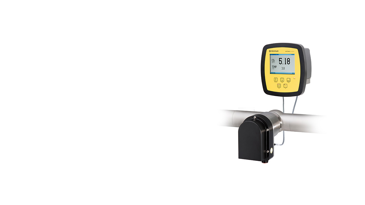 The Haffmans Optical In-Line CO2/O2 Meter Aucomet-I provides continuous monitoring of CO2 and O2 levels in beverage production.